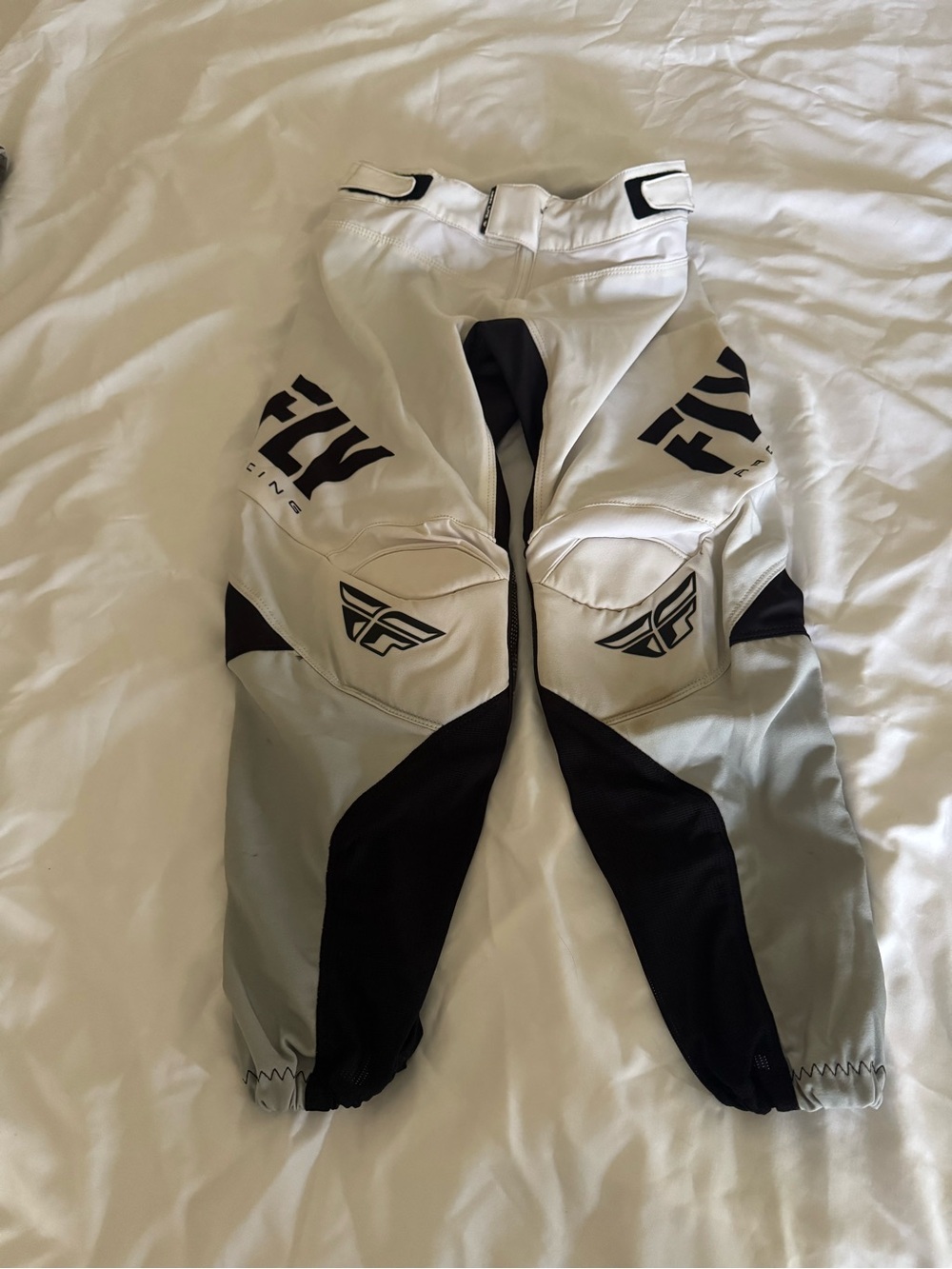 FLY Racing White and Black Motocross Pants